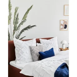 Copricuscino In Cotone Percalle Con Decorazione Capitonne Faith