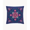 Copricuscino In Cotone Ricamato Con Motivo Floreale Lore