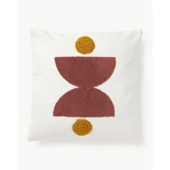 Copricuscino In Cotone Ricamato Con Motivo A Rilievo Izad