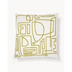 Copricuscino In Cotone Ricamato Con Decori Astratti Maree