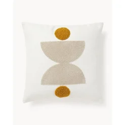 Copricuscino In Cotone Ricamato Con Motivo A Rilievo Izad