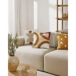 Copricuscino In Cotone Ricamato Con Struttura Rialzata Reza