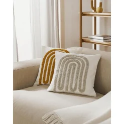 Copricuscino In Cotone Ricamato Con Struttura Rialzata Vahid