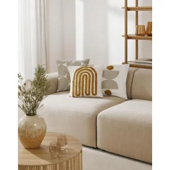 Copricuscino In Cotone Ricamato Con Struttura Rialzata Vahid