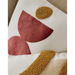 Copricuscino In Cotone Ricamato Con Motivo A Rilievo Izad