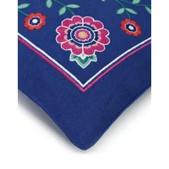 Copricuscino In Cotone Ricamato Con Motivo Floreale Lore