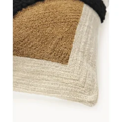 Copricuscino In Cotone Ricamato Con Struttura Alta-Bassa Reza