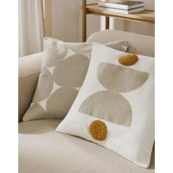 Copricuscino In Cotone Ricamato Con Motivo A Rilievo Izad