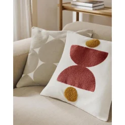 Copricuscino In Cotone Ricamato Con Motivo A Rilievo Izad