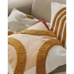 Copricuscino In Cotone Ricamato Con Struttura Rialzata Reza