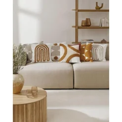 Copricuscino In Cotone Ricamato Con Struttura Rialzata Reza