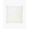 Copricuscino In Lino Bianco Con Motivo Strutturato Malia