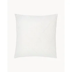 Copricuscino In Lino Bianco Con Motivo Strutturato Malia