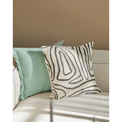 Copricuscino In Lino Con Frange Luana