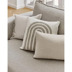 Copricuscino In Lino Con Frange Luana