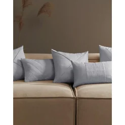 Copricuscino In Lino Con Motivo Strutturato Dalia