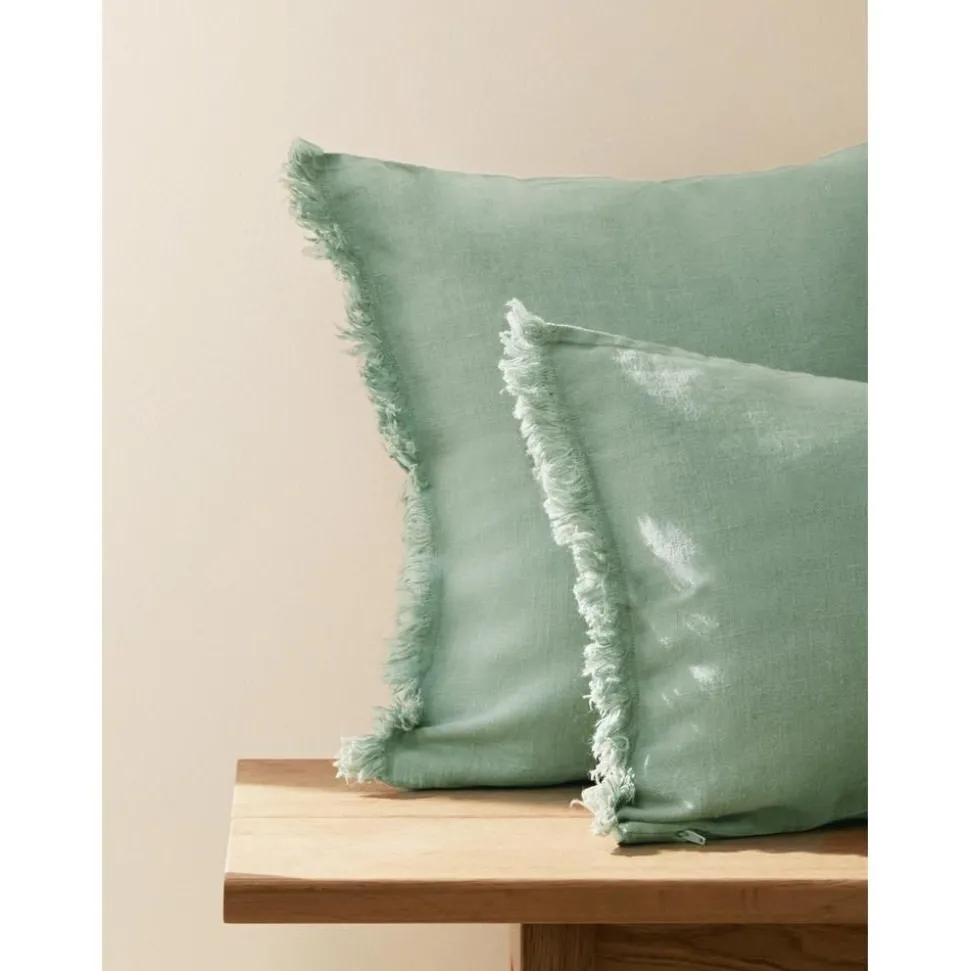 Copricuscino In Lino Con Frange Luana