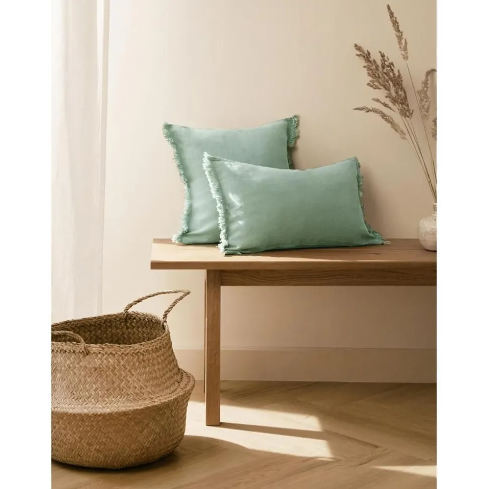 Copricuscino In Lino Con Frange Luana