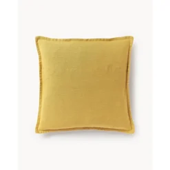 Copricuscino In Lino Giallo Lanya
