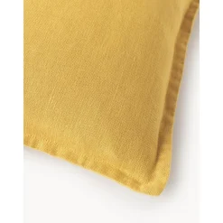 Copricuscino In Lino Giallo Lanya