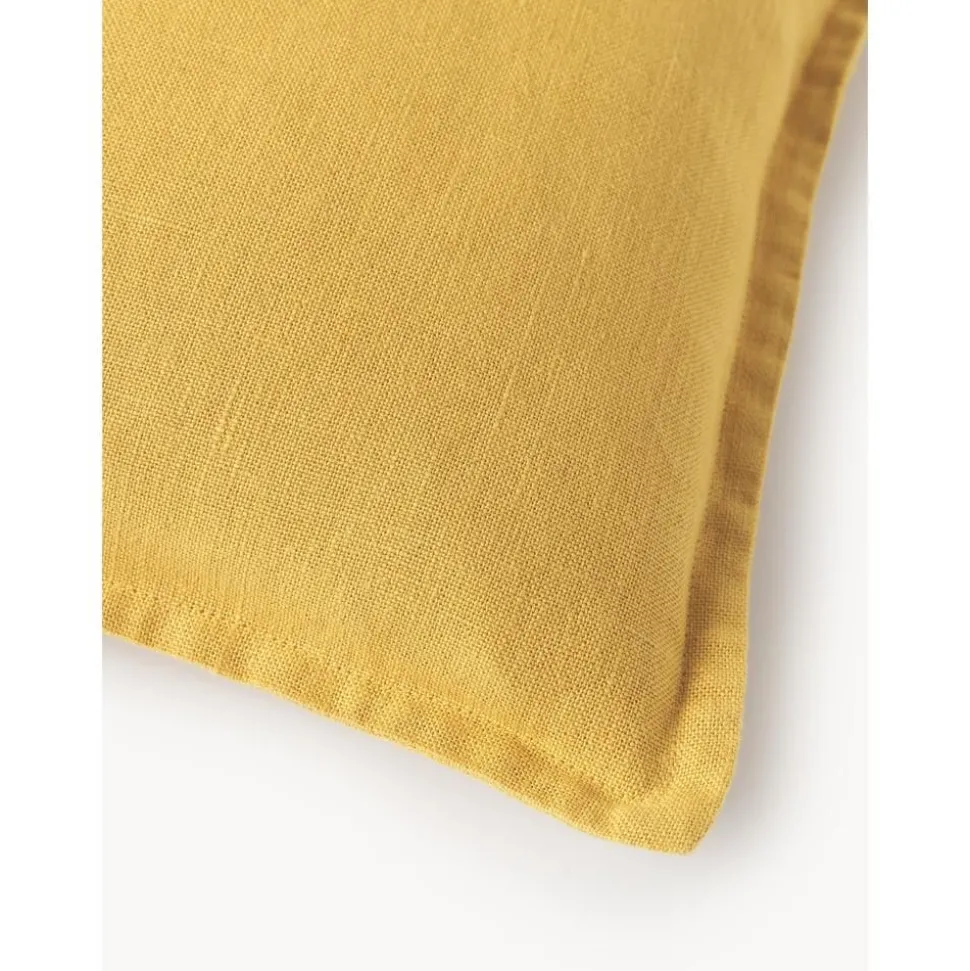 Copricuscino In Lino Giallo Lanya