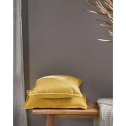 Copricuscino In Lino Giallo Lanya