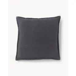 Copricuscino In Lino Grigio Grafite Lanya
