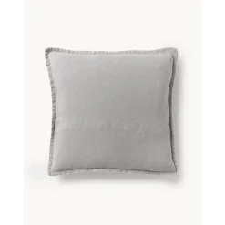 Copricuscino In Lino Grigio Chiaro Lanya