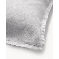 Copricuscino In Lino Grigio Chiaro Lanya