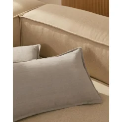 Copricuscino In Lino Grigio Chiaro Lanya