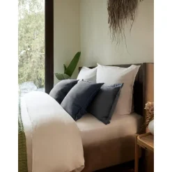 Copricuscino In Lino Grigio Grafite Lanya