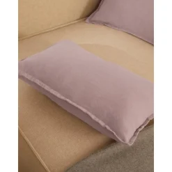 Copricuscino In Lino Rosa Antico Lanya