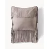 Copricuscino In Pelle Con Frange Amaia