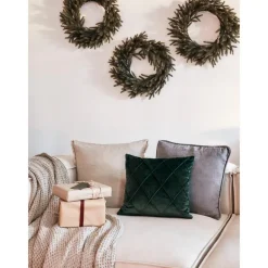 Copricuscino In Velluto Con Motivo A Rombi Nobless