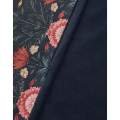 Copricuscino In Velluto Con Motivo Floreale E Nappe Pari