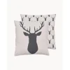 Copricuscino Reversibile In Cotone Organico Deer