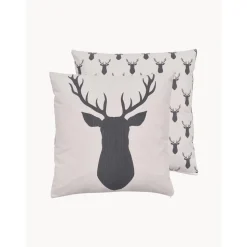 Copricuscino Reversibile In Cotone Organico Deer