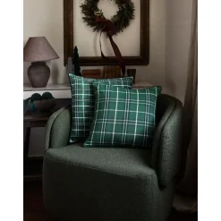 Copricuscino Reversibile A Quadri Con Bordino Stirling
