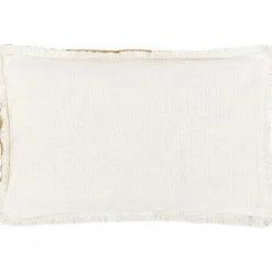 Copricuscino Reversibile Color Giallo Con Frange Decorative Loran