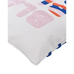 Copricuscino Reversibile Con Scritta Ricamata Blah Blah