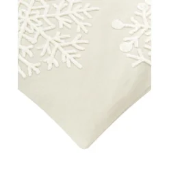 Copricuscino Ricamata Color Beige Snowflake