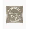 Copricuscino Ricamata Merry And Bright
