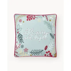 Copricuscino Ricamato Con Motivo Invernale Bright