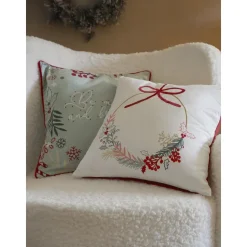Copricuscino Ricamato Con Motivo Invernale Bright