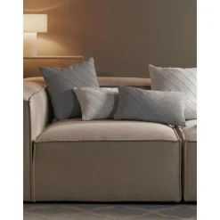 Copricuscino Strutturato In Lino Grigio Malia