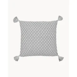 Copricuscino Tessuto A Maglia Con Nappine Astrid