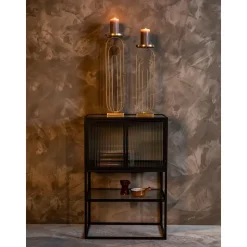 Credenza Alta Con Vetrate Scanalate Boli