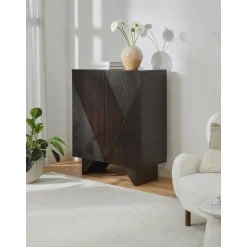 Credenza Alta In Legno Di Mango Massiccio Con Ante Louis