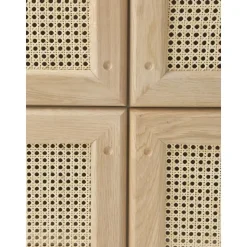 Credenza Alta In Legno Di Quercia Con Intreccio Viennese Jolie