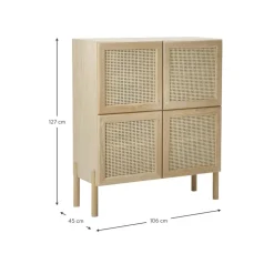 Credenza Alta In Legno Di Quercia Con Intreccio Viennese Jolie